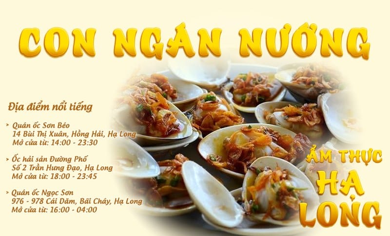 Ngán biển nướng mỡ hành- Đặc sản Hạ Long