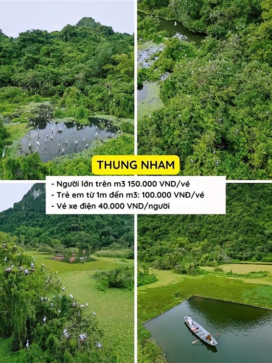 Giá vé Thung Nham Ninh Bình
