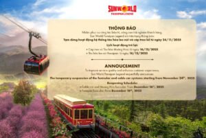 Thông Báo lịch bảo trì Cáp Treo Fansipan Sapa 2025